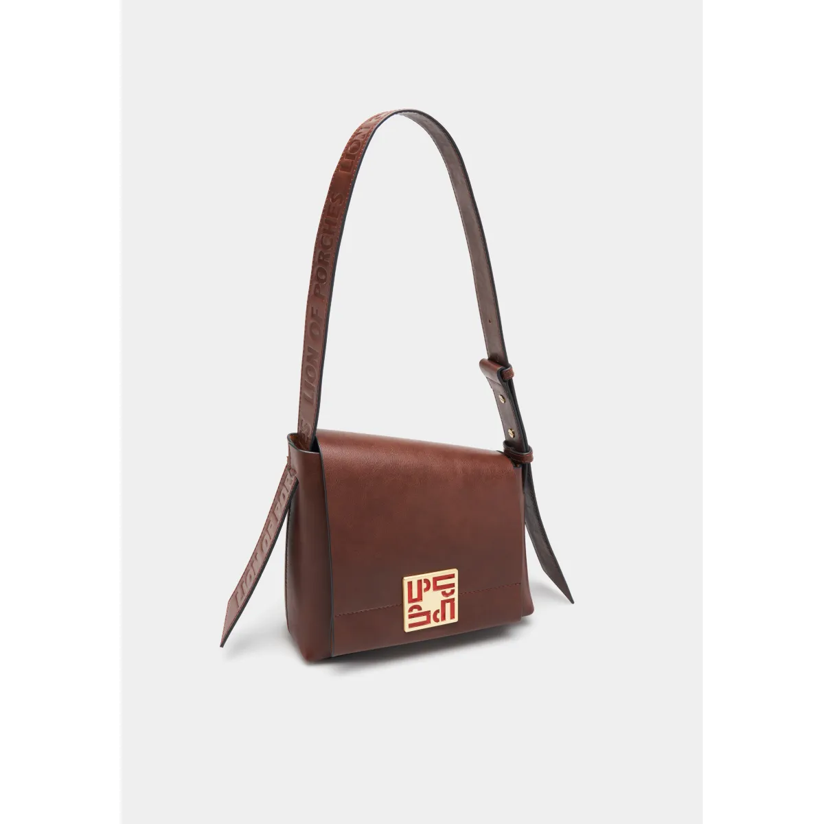 Rectangular asymmetric shoulder bag