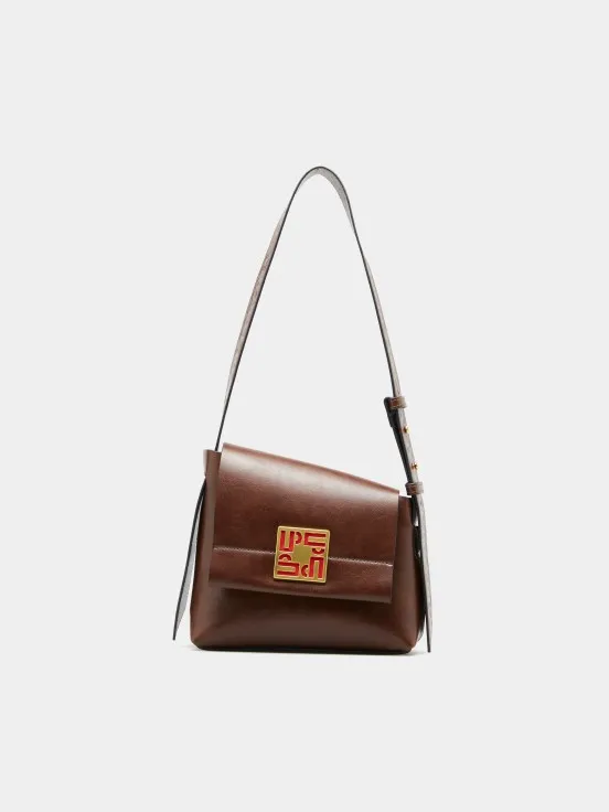 Rectangular asymmetric shoulder bag