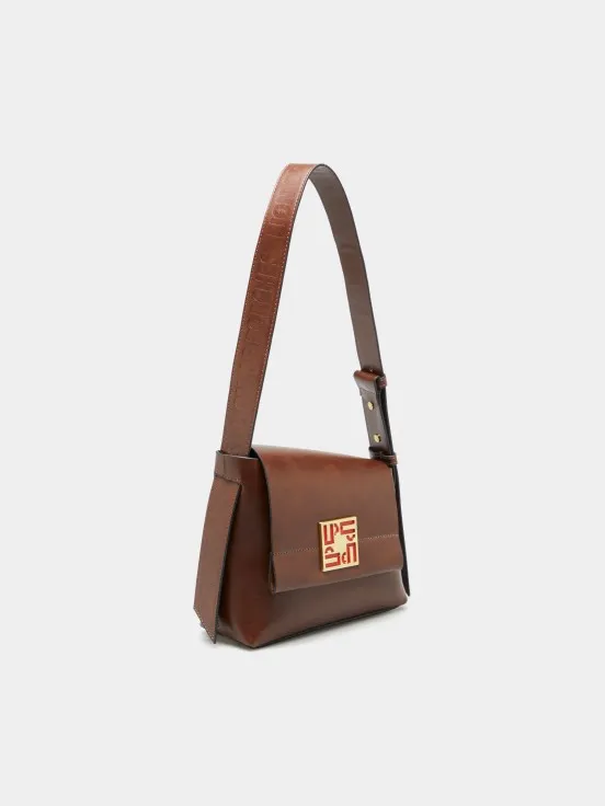 Rectangular asymmetric shoulder bag