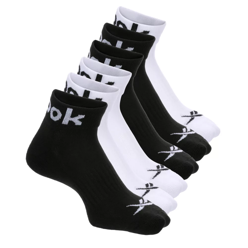 REEBOK  WOMENS LOGO QUARTER SOCKS 6 PAIRS