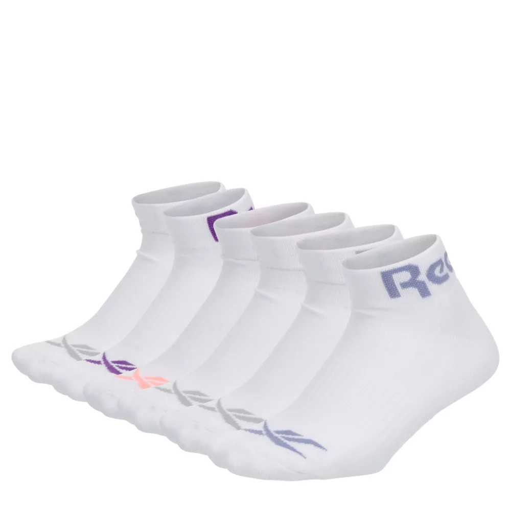 REEBOK  WOMENS QUARTER LOGO SOCKS 6 PAIRS