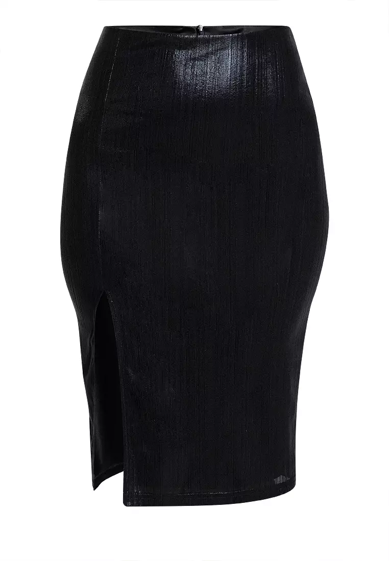 Shimmer Front Slit Skirt