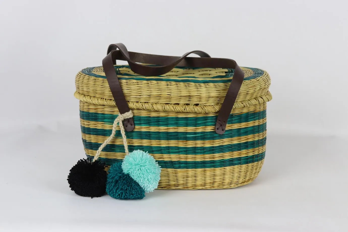 SOPHIE ANDERSON STRIPED RAFFIA SHOULDER BAG