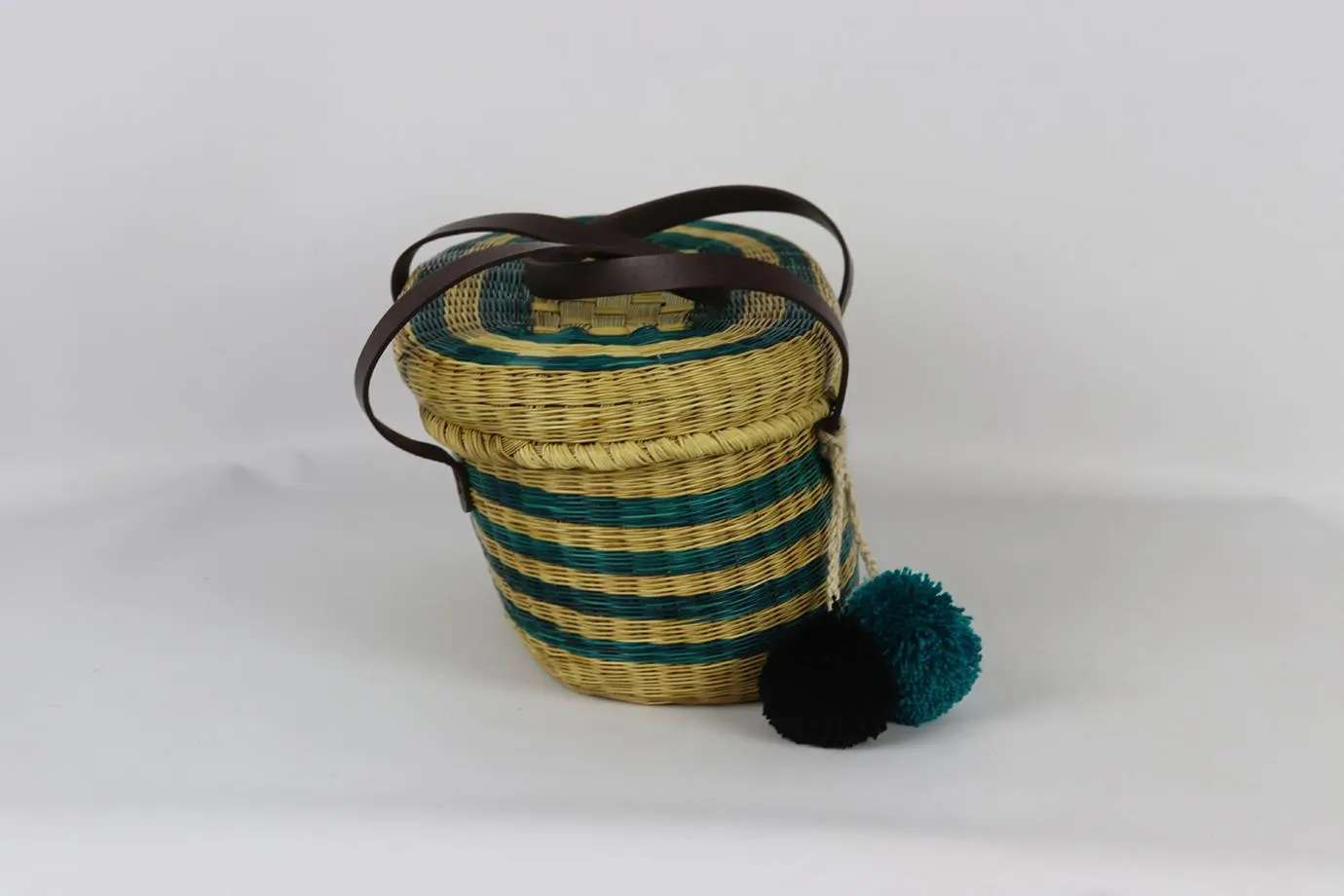 SOPHIE ANDERSON STRIPED RAFFIA SHOULDER BAG