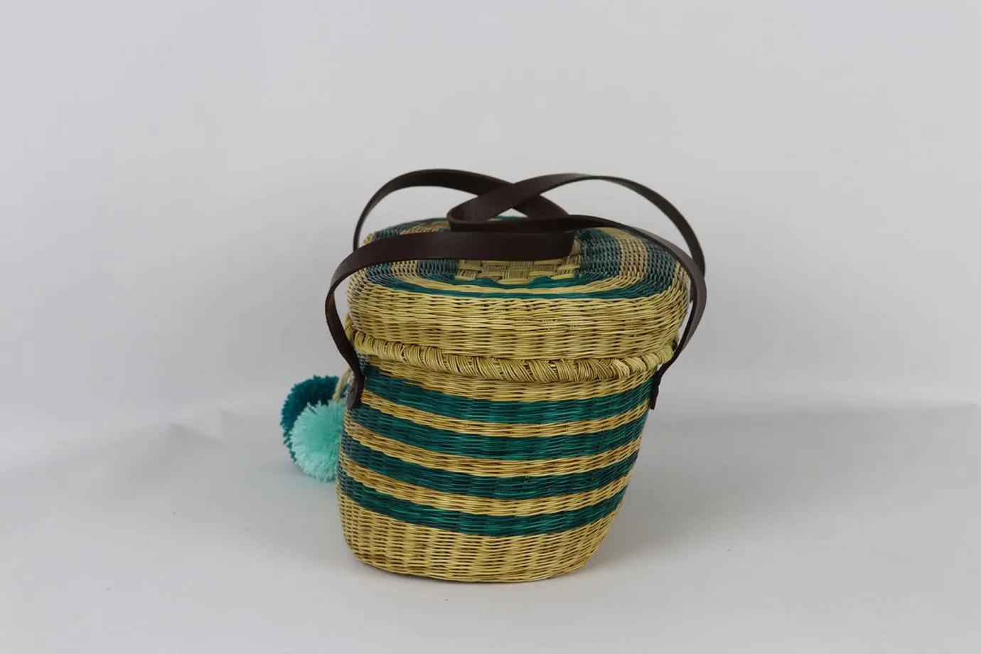 SOPHIE ANDERSON STRIPED RAFFIA SHOULDER BAG