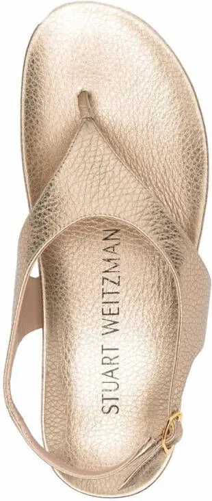 Stuart Weitzman metallic-effect open-toe sandals Gold