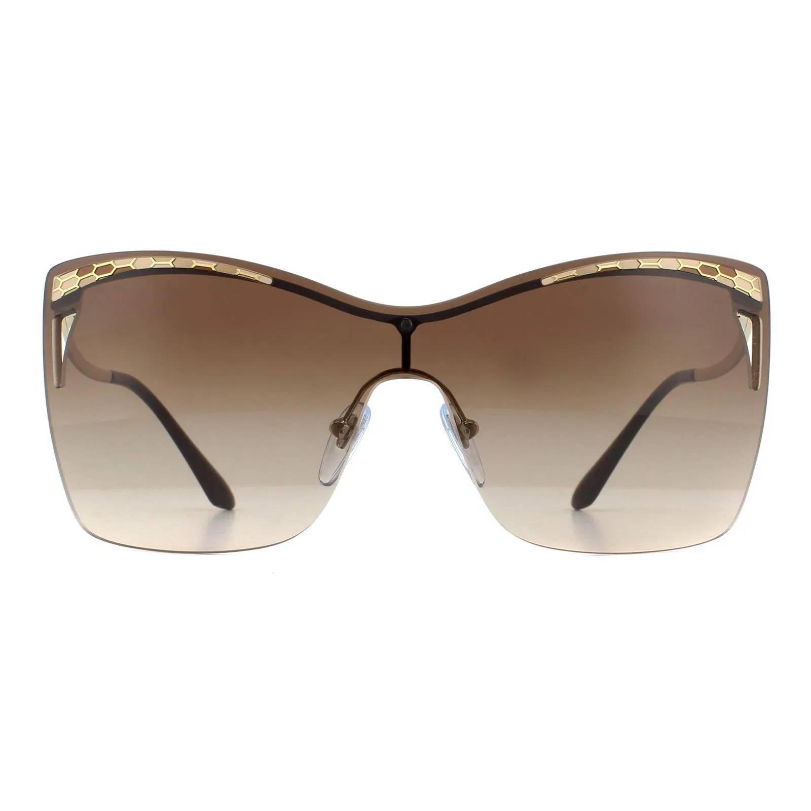 Sunglasses | Shield Pale Gold Brown Gradient Sunglasses | Bvlgari