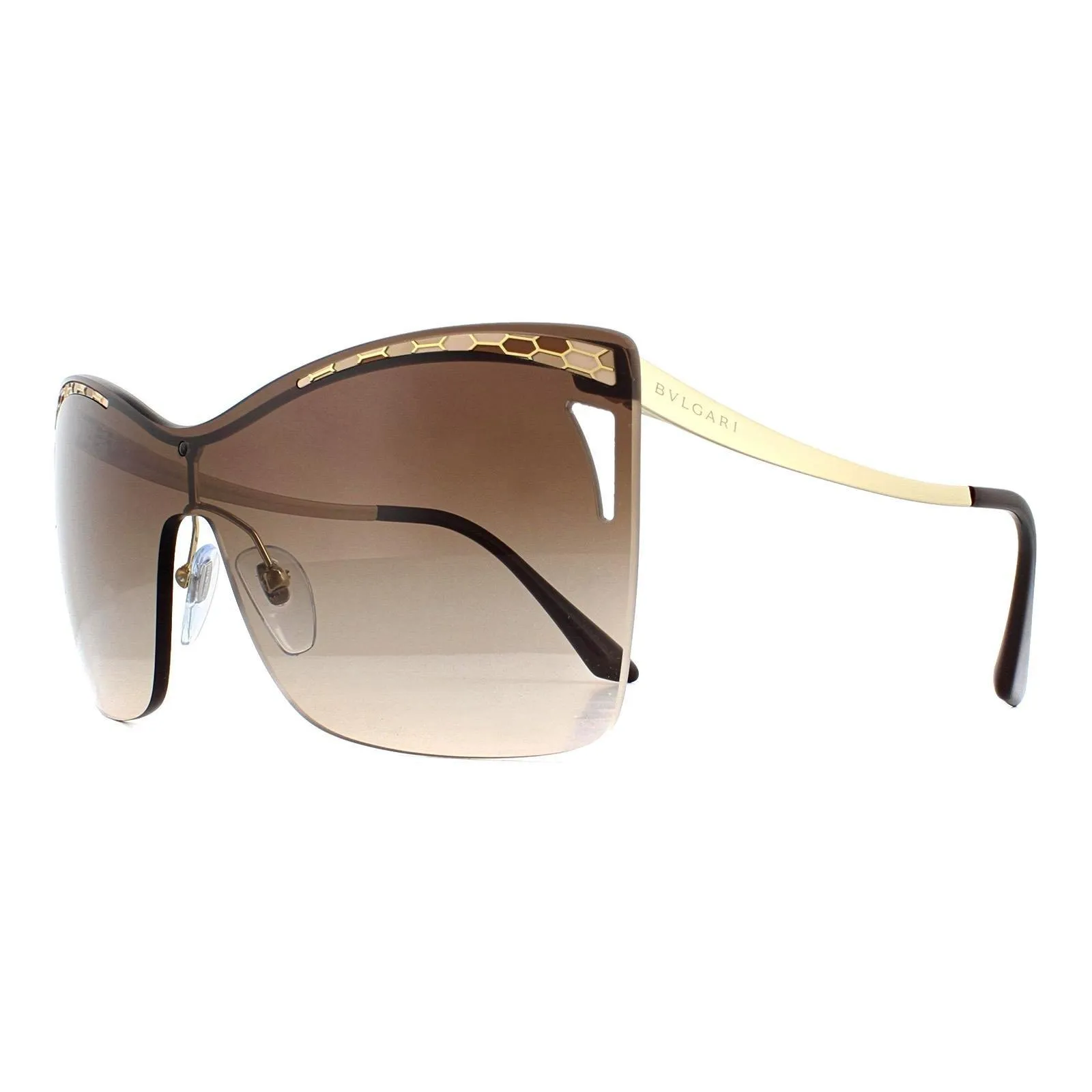 Sunglasses | Shield Pale Gold Brown Gradient Sunglasses | Bvlgari