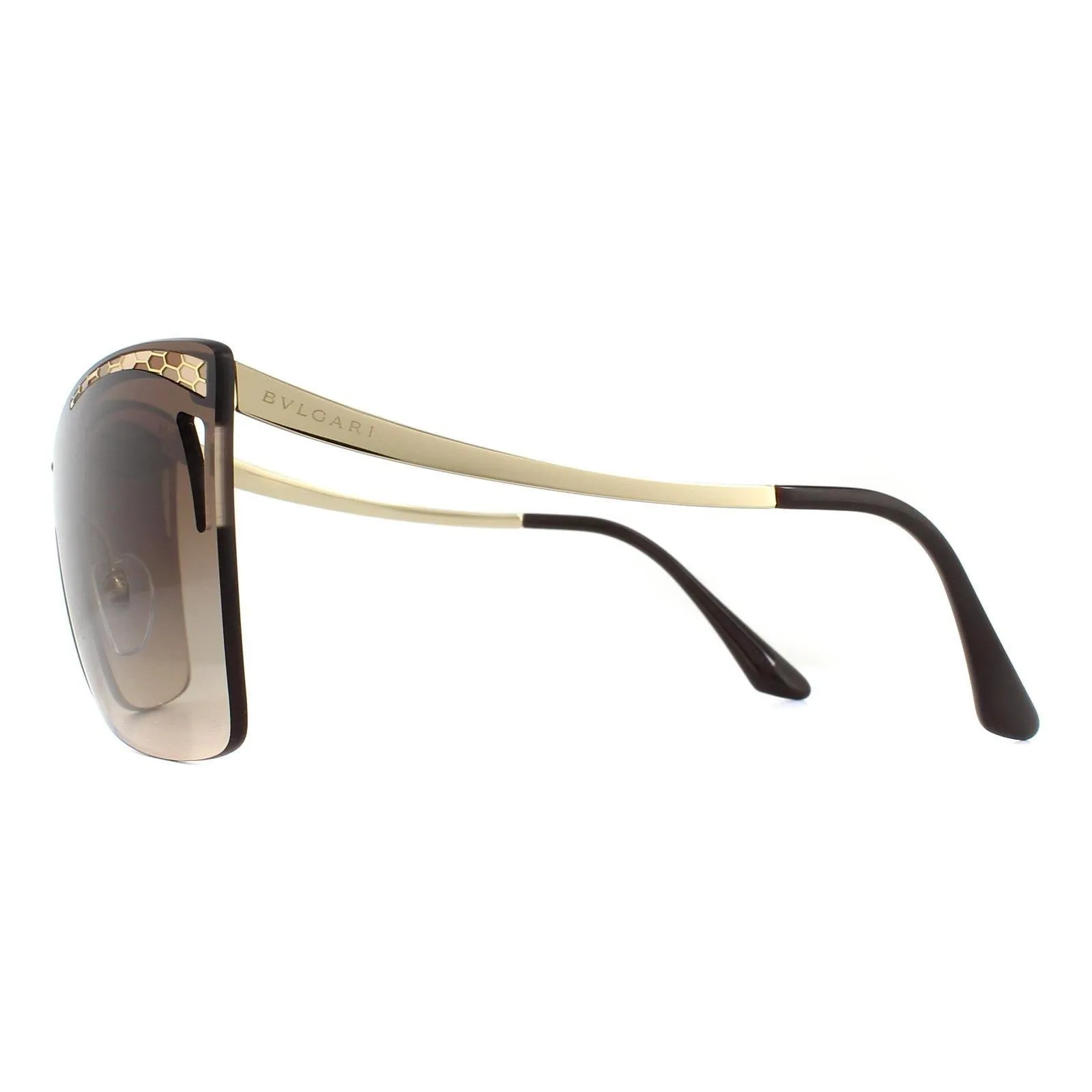 Sunglasses | Shield Pale Gold Brown Gradient Sunglasses | Bvlgari