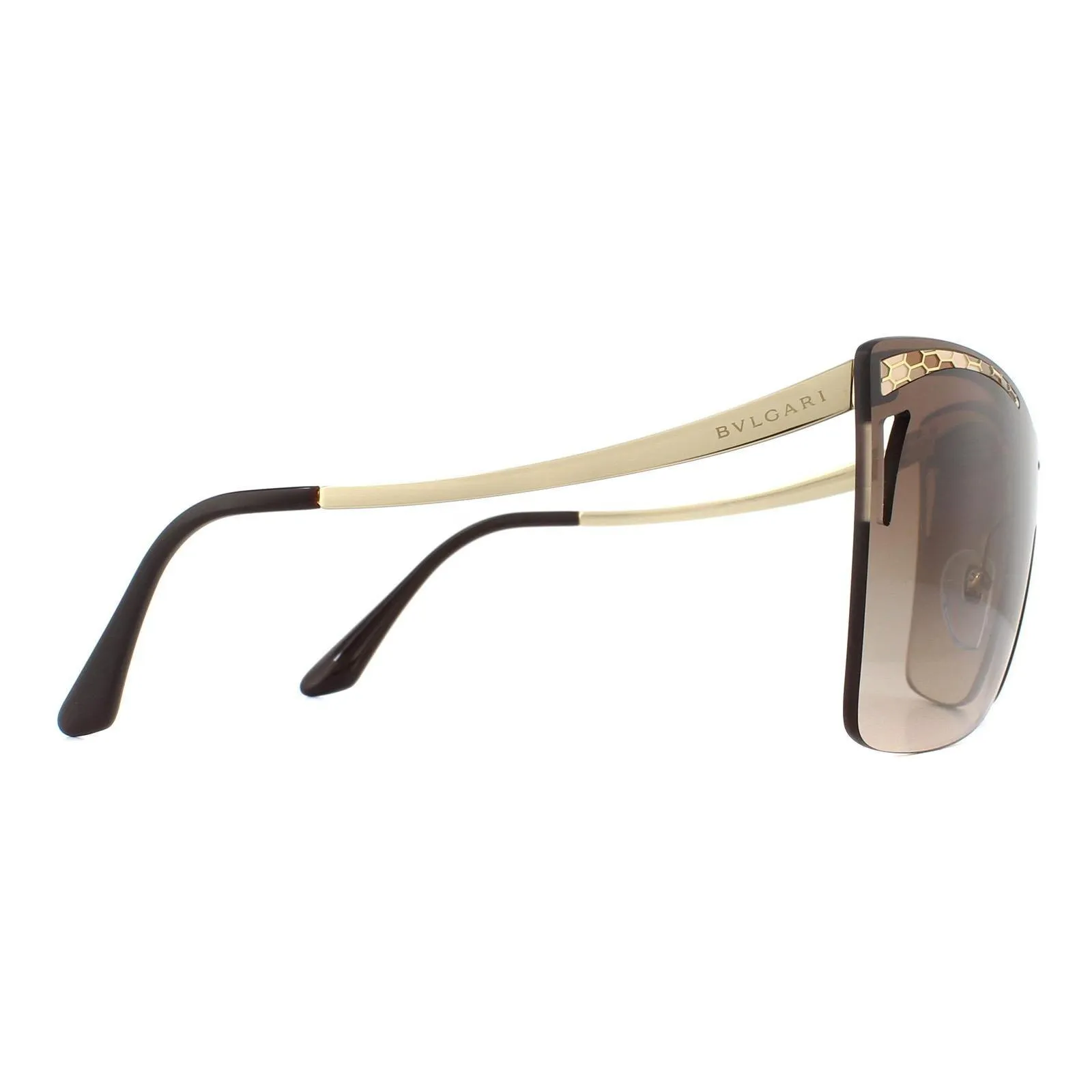 Sunglasses | Shield Pale Gold Brown Gradient Sunglasses | Bvlgari