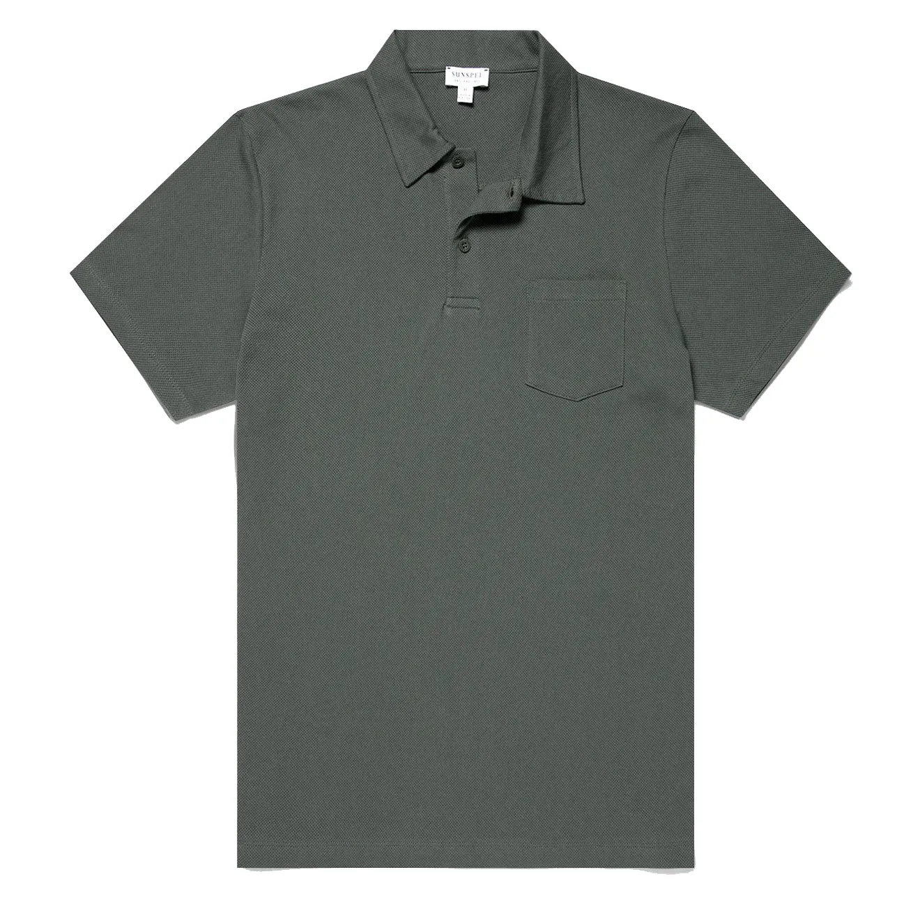 Sunspel Riviera Polo Shirt Drill Green