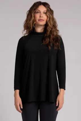 Svelte Funnel Neck Tunic | Black