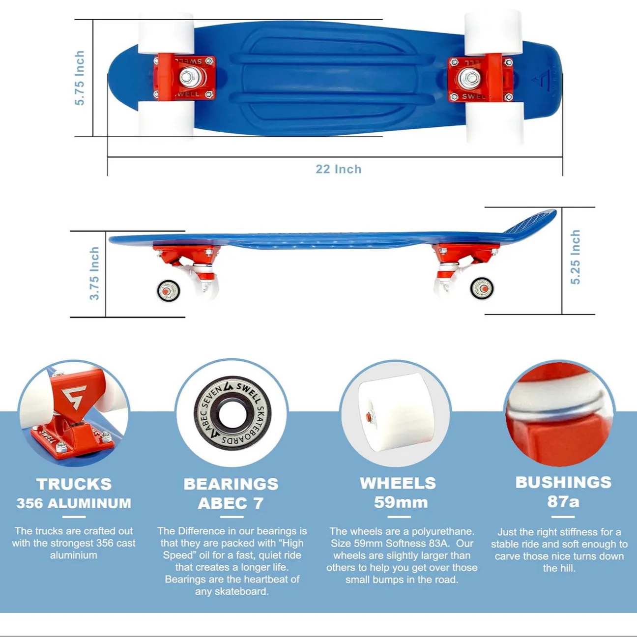 SWELL CRUISER SKATEBOARD 28 - OCEANS