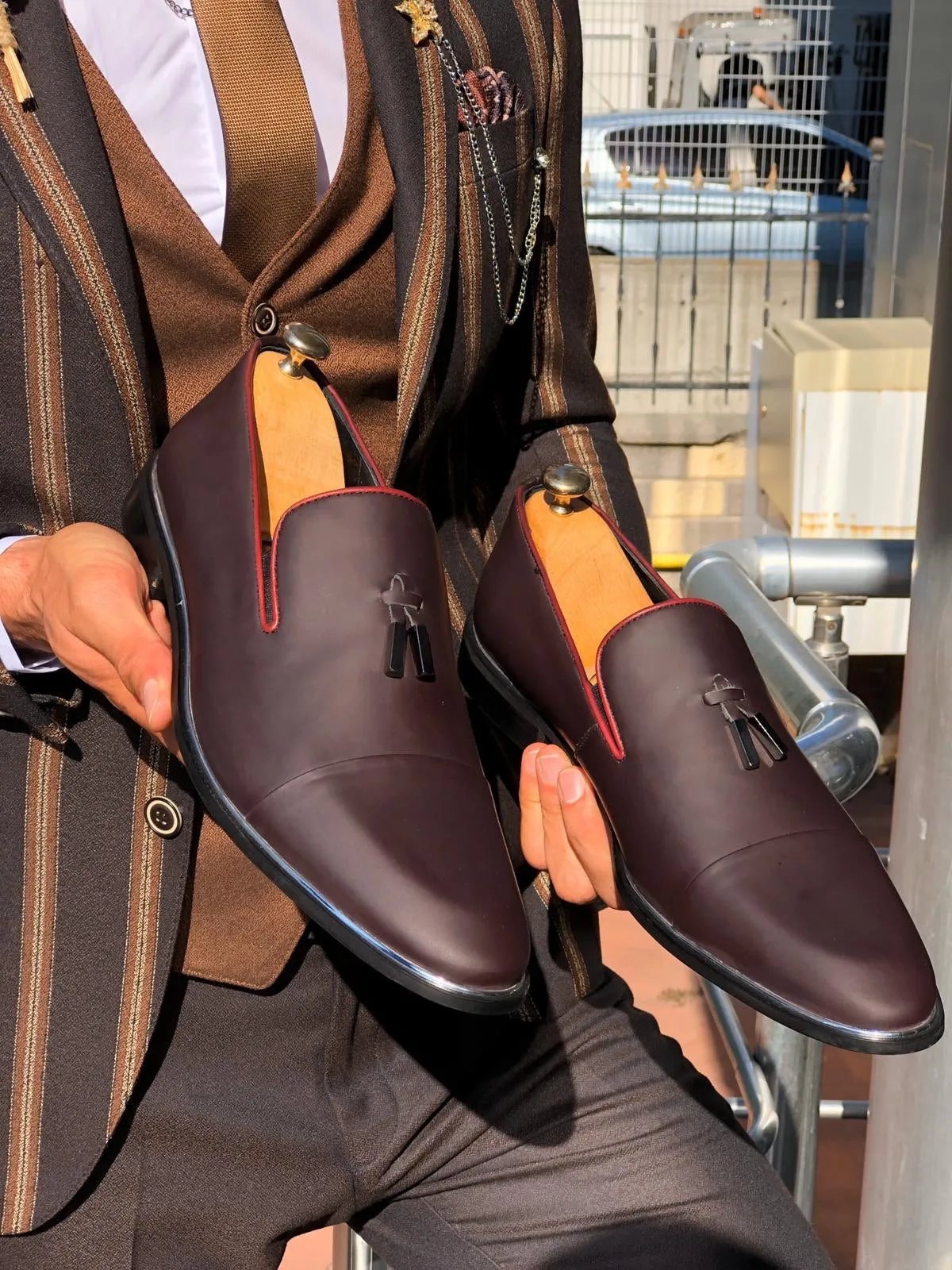 Tassels Classic Shoes Matte Burgundy