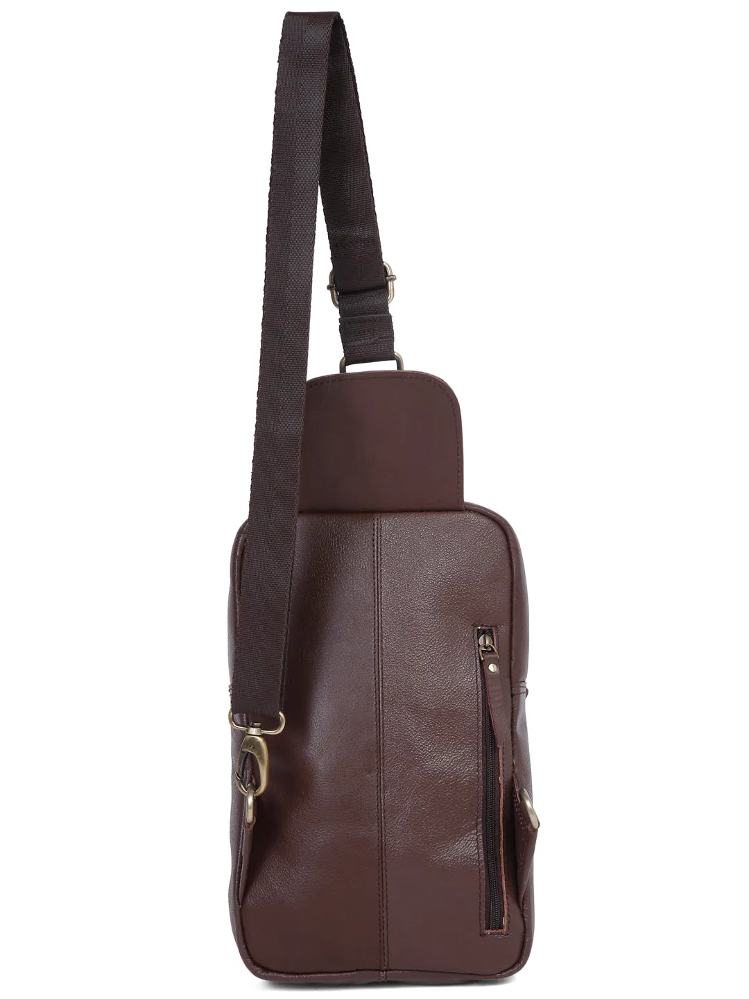 Teakwood Genuine Leather Brown Cross Body Bag