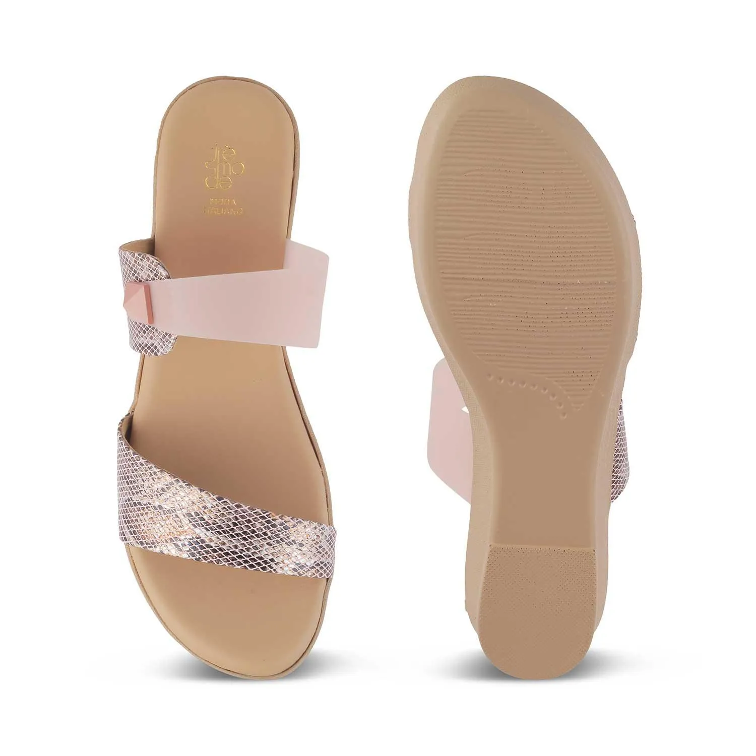 The Chios Pink Women's Casual Wedge Sandals Tresmode