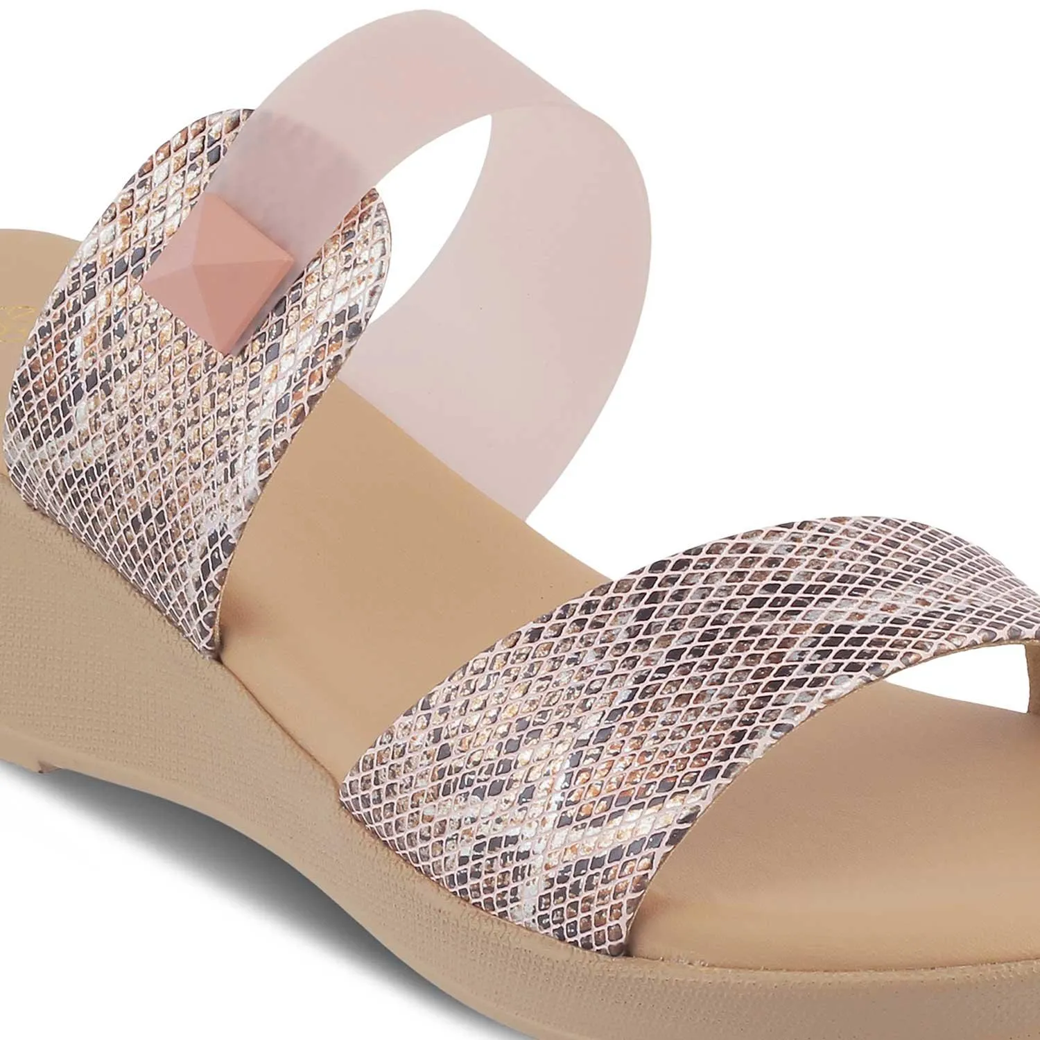 The Chios Pink Women's Casual Wedge Sandals Tresmode