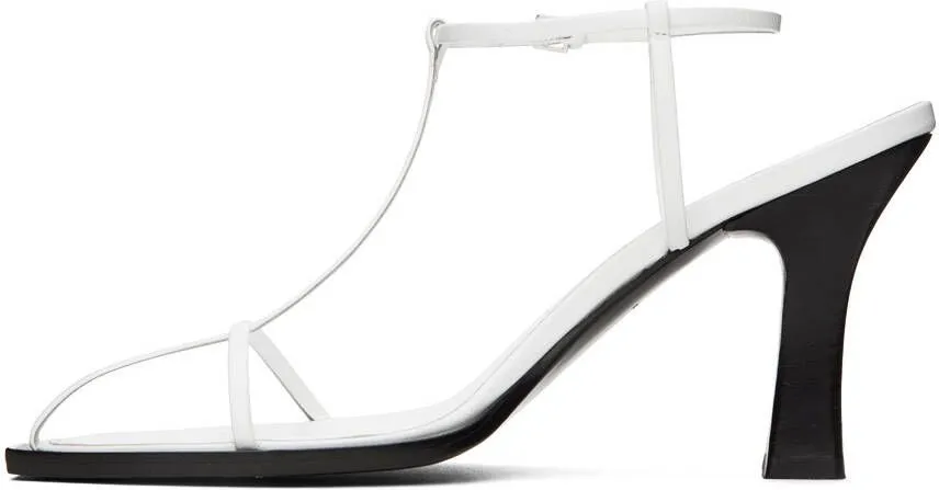 The Row White T Bar Heeled Sandals