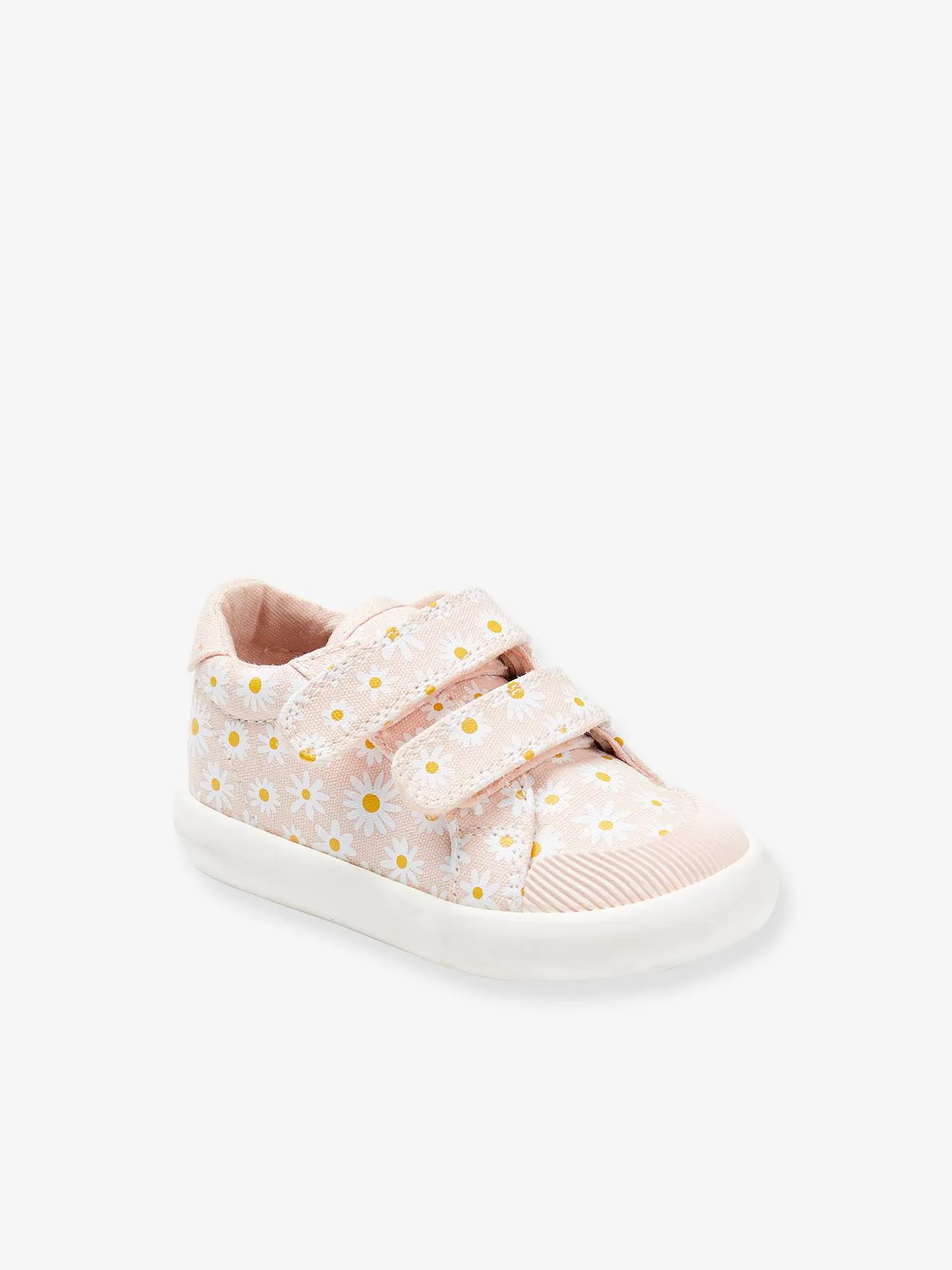 Touch-Fastening Trainers in Canvas for Baby Girls - printed pink