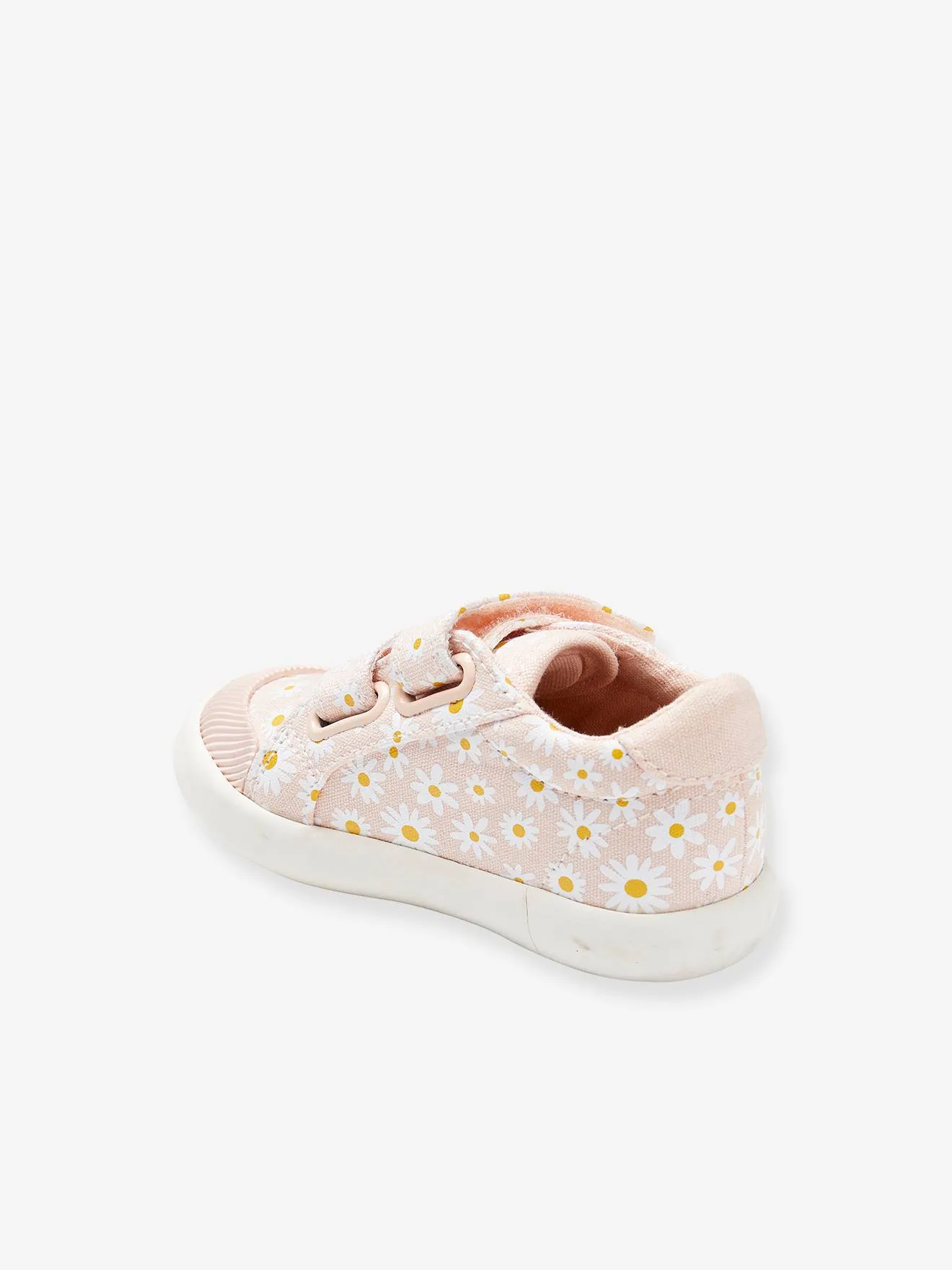 Touch-Fastening Trainers in Canvas for Baby Girls - printed pink