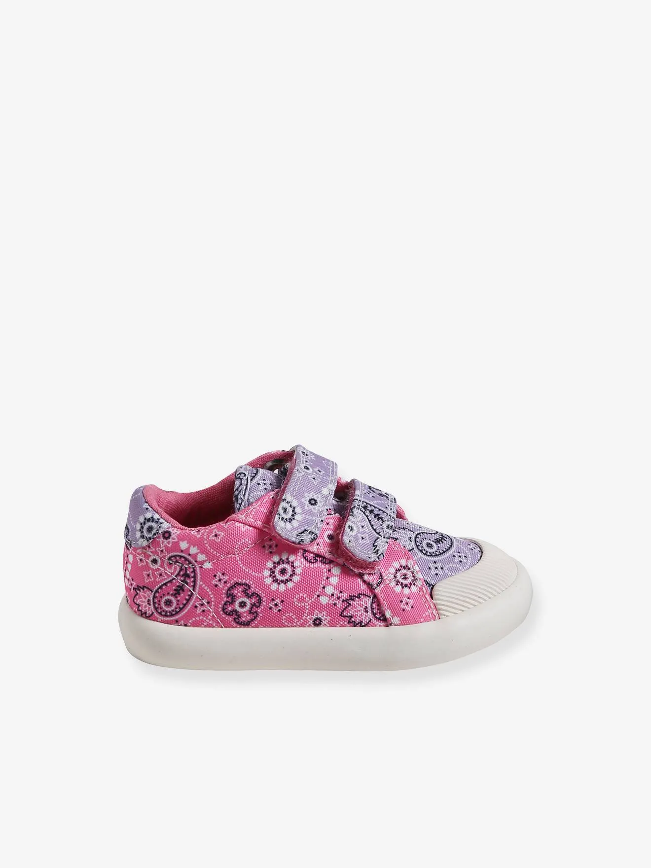 Touch-Fastening Trainers in Canvas for Baby Girls - printed pink