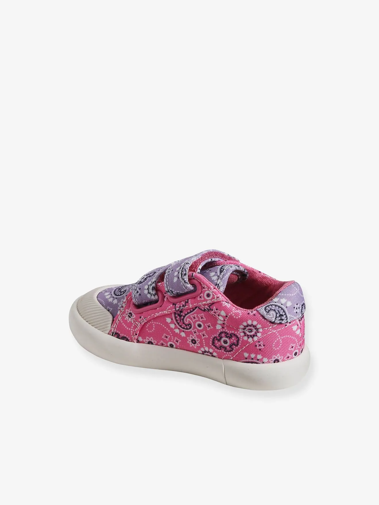 Touch-Fastening Trainers in Canvas for Baby Girls - printed pink