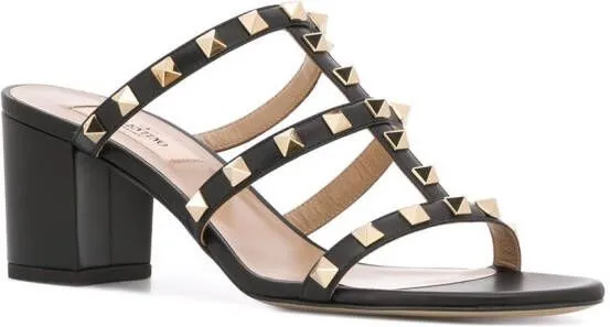 Valentino Garavani Rockstud 60mm leather mule sandals Black