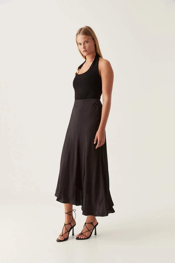 --Valeria Asymmetric Midi Skirt-