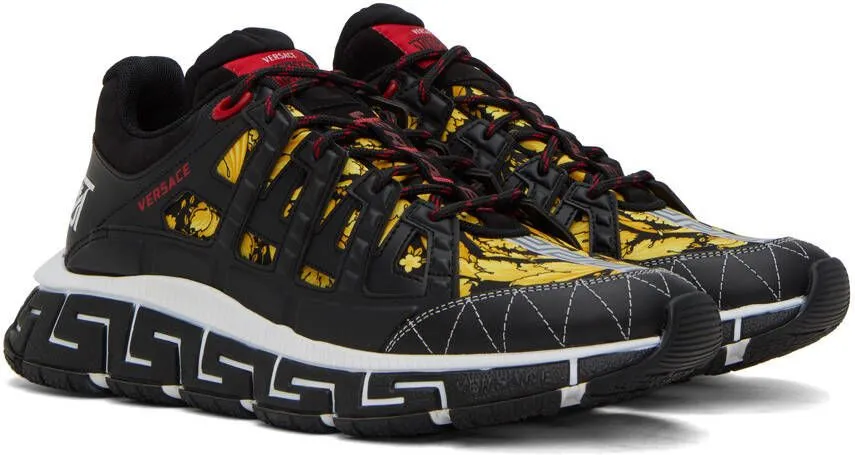 Versace Black & Gold Trigreca Sneakers