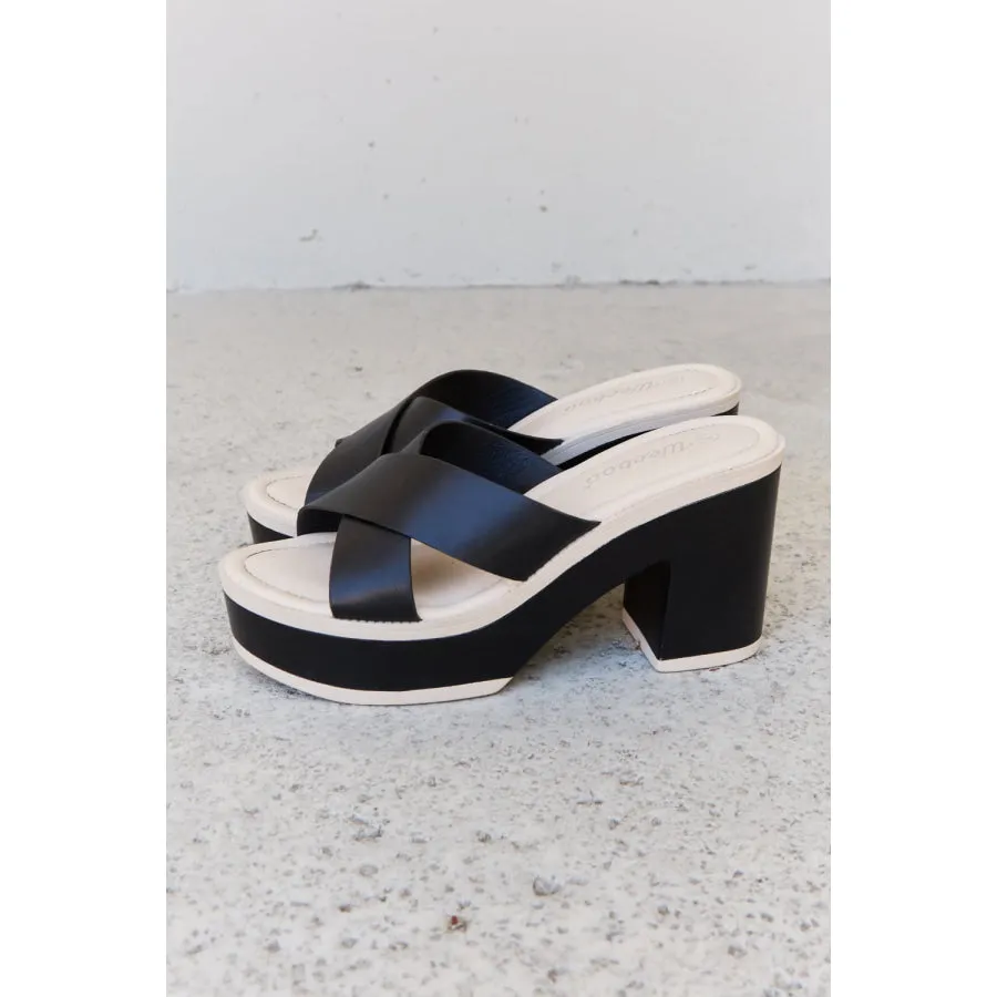 Weeboo Cherish The Moments Contrast Platform Sandals in Black