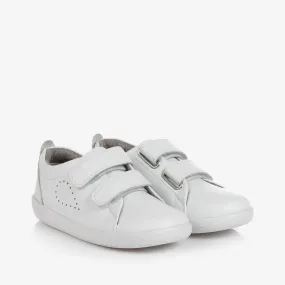 White Leather Velcro Trainers