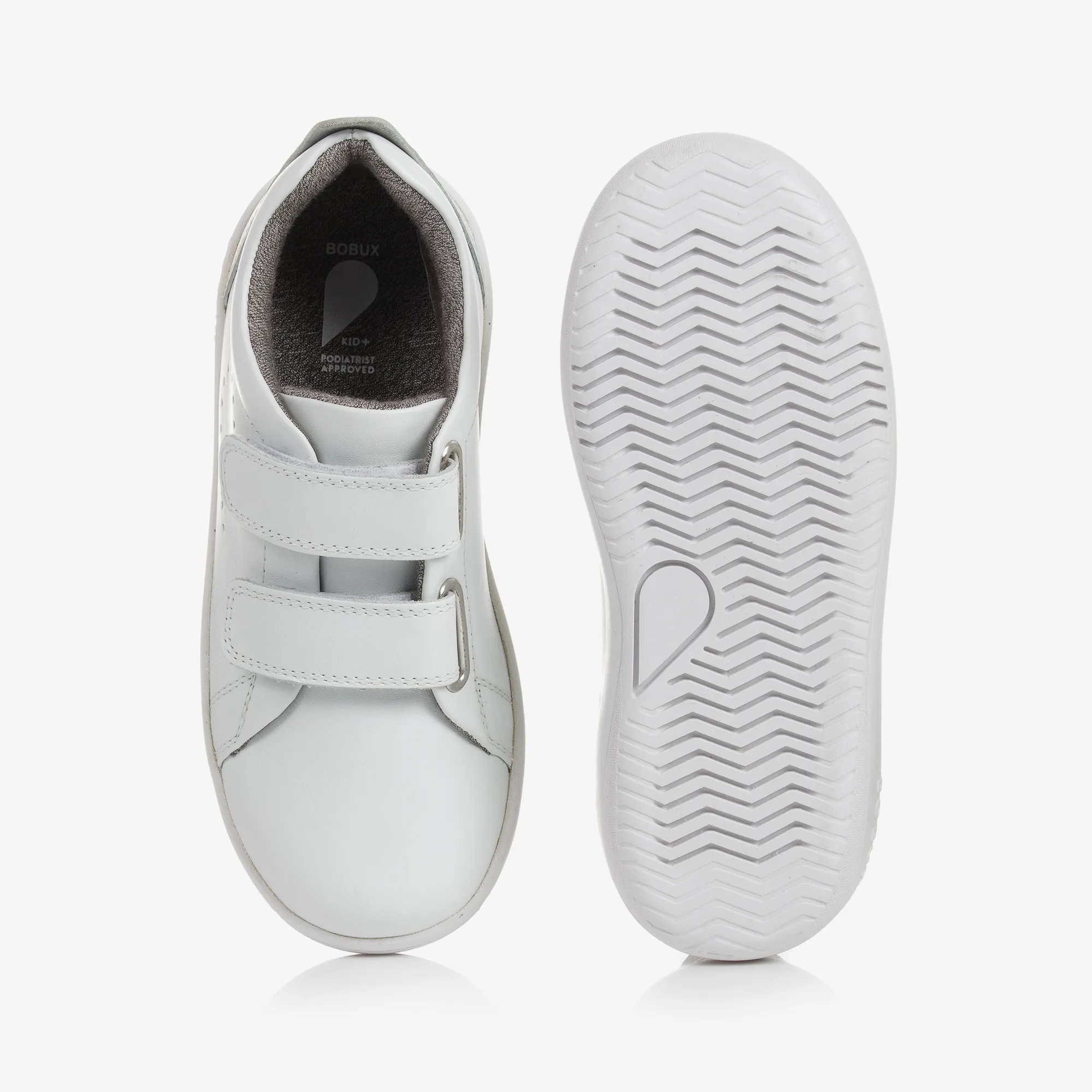 White Leather Velcro Trainers