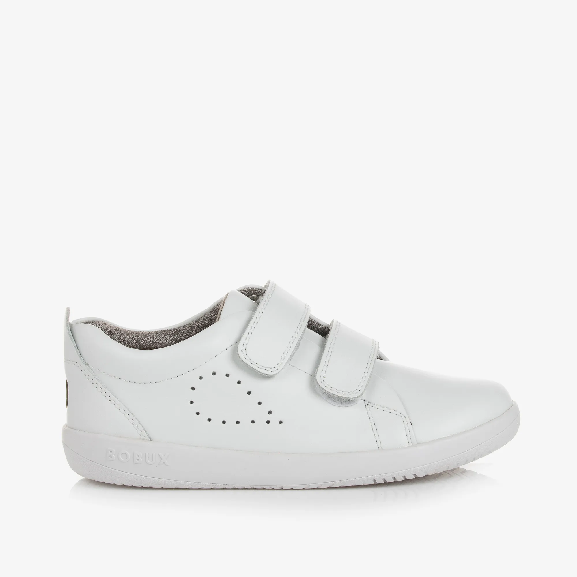 White Leather Velcro Trainers