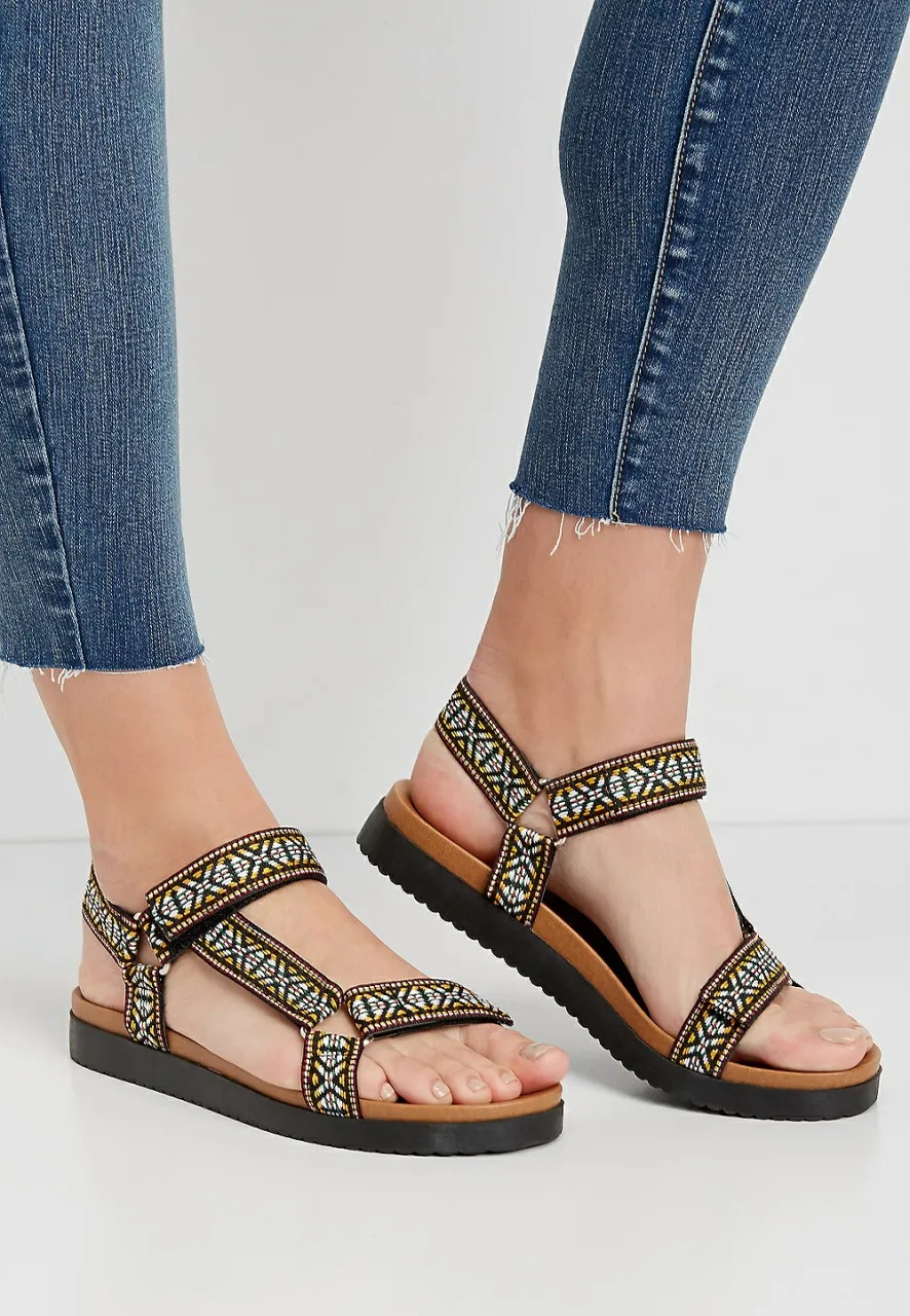 Women Maurices Sandals | Polly Woven Strap Utility Sandal