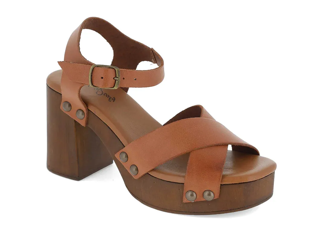 WOMEN'S CHOCOLAT BLU HIRA SANDALS IN CONGNAC LEATHER