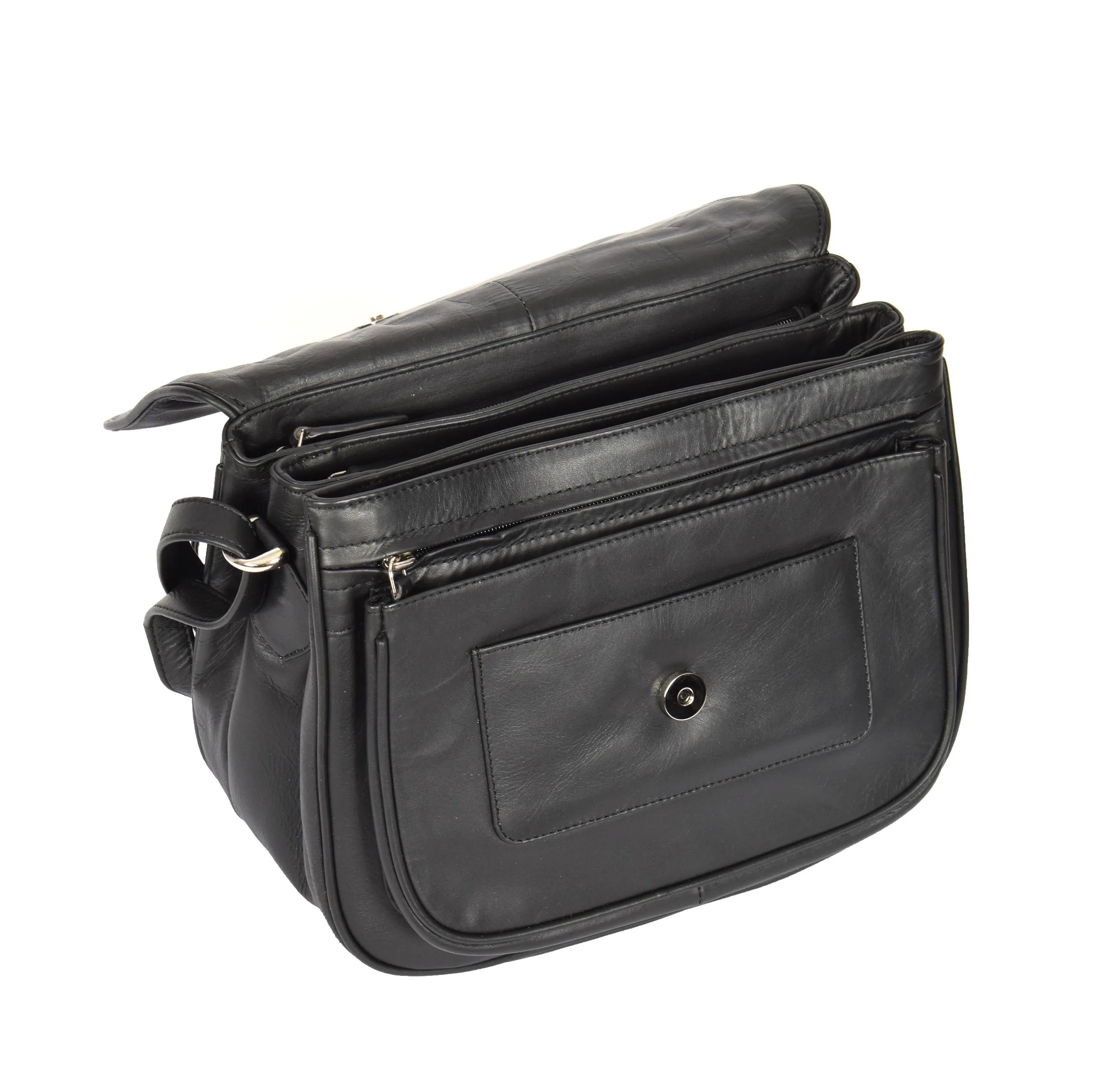 Womens Classic Cross Body Leather Bag Vancouver Black