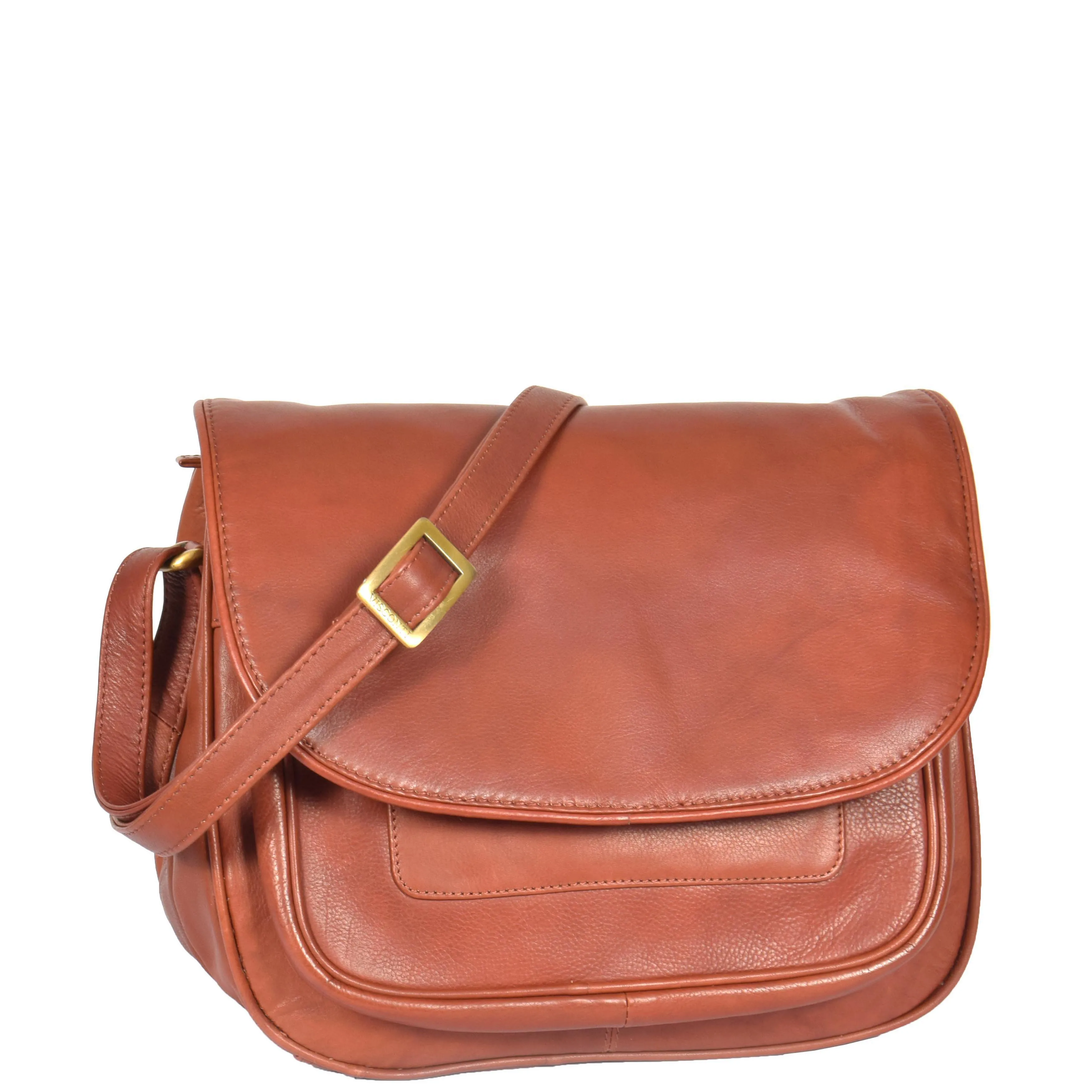 Womens Classic Cross Body Leather Bag Vancouver Brown