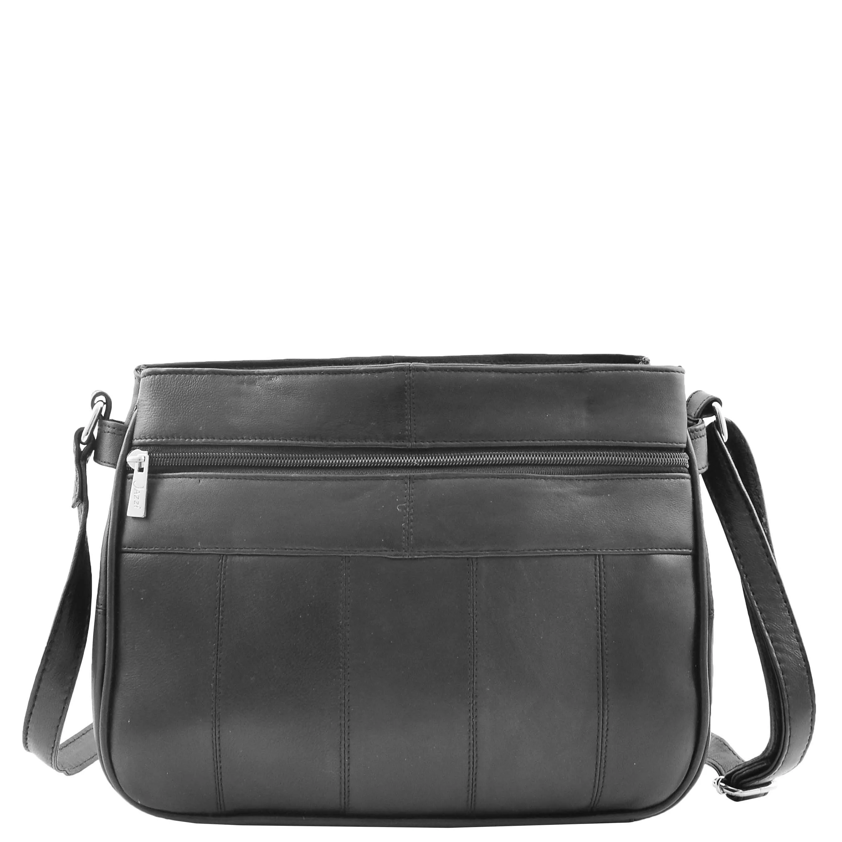 Womens Leather Small Cross Body Organiser Bag HOL005 Black