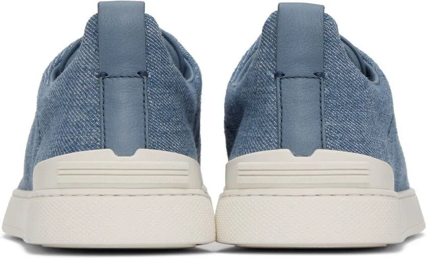 ZEGNA Blue Triple Stitch Sneakers