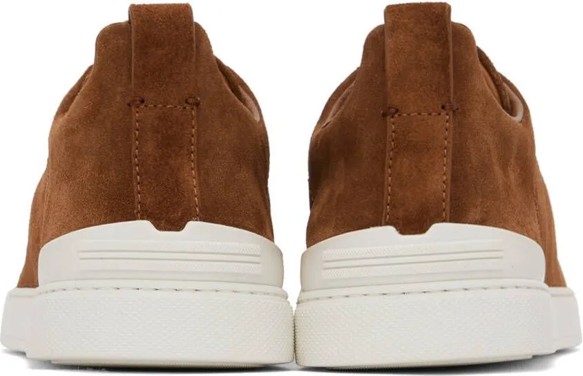 ZEGNA Tan Triple Stitch Sneakers