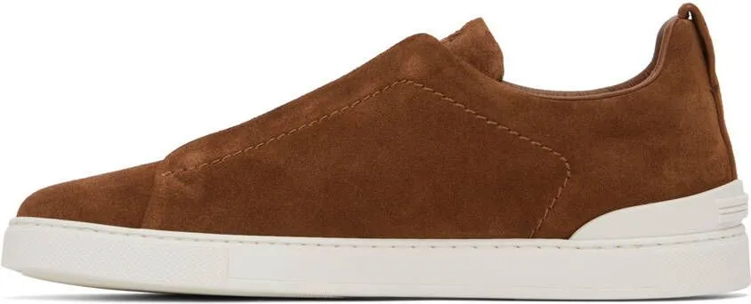 ZEGNA Tan Triple Stitch Sneakers