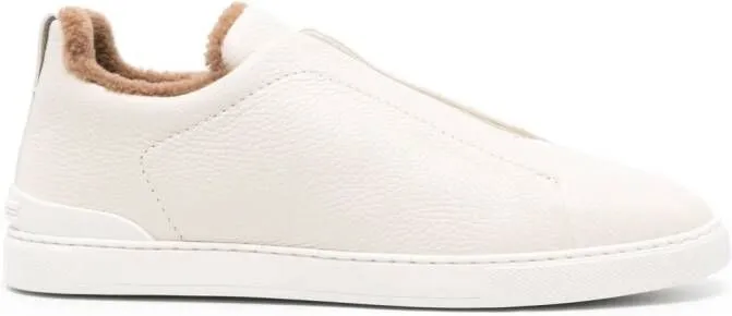 Zegna Triple Stitch leather sneakers White